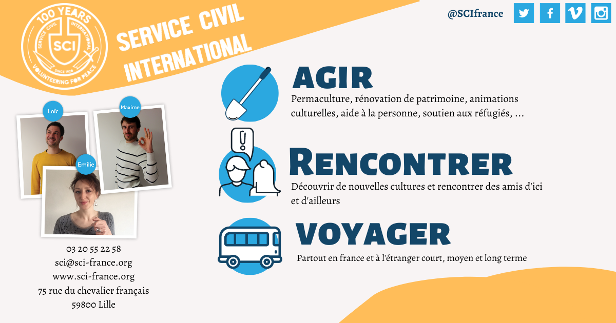 SCIFrance's tweet photo. Mais au fait, c'est quoi le SCI? 🤔
Le Service Civil International c'est une association centenaire qui te propose des missions de volontariat partout en France et à travers le monde.
Pour plus d'infos c'est par ici 👉🏽 https://t.co/ryw9NuYwsY https://t.co/azazTujZYr