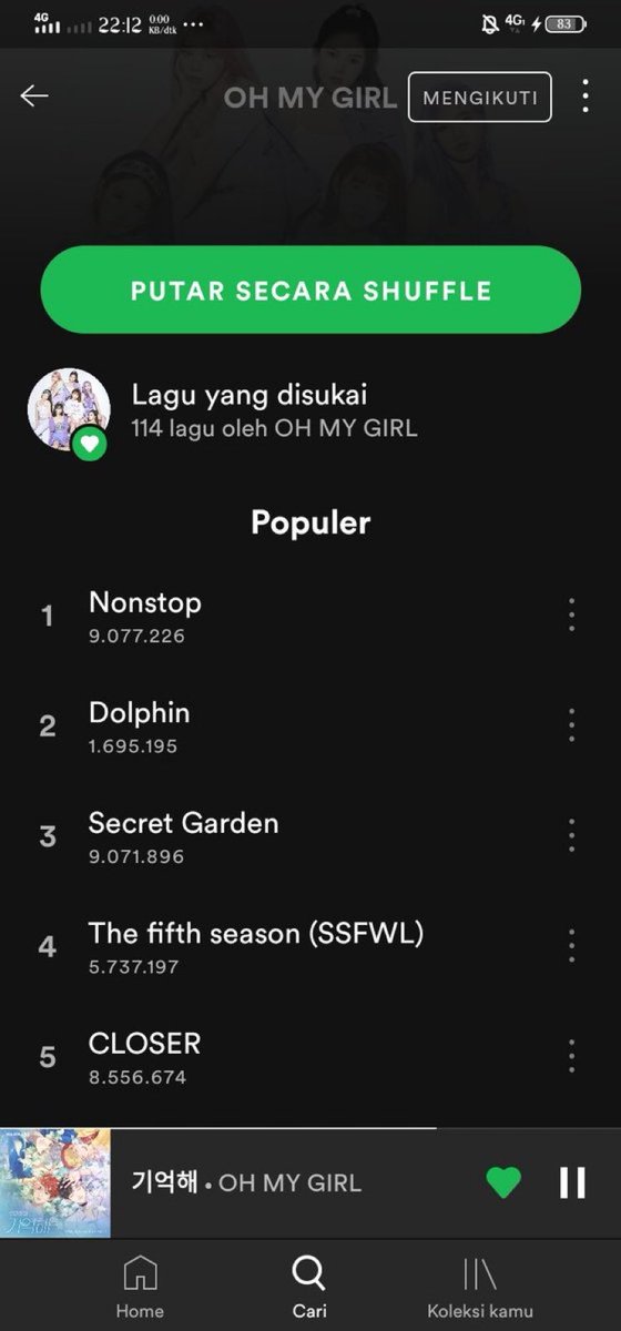 [🥳] 

#NONSTOP Spotify’da 9 milyon dinlenime ulaştı, böylece Secret Garden’ı geride bırakarak Oh My Girl’ün en çok dinlenilen şarkısı oldu!

cr. sonemiracle 
#OHMYGIRL <a href="/WM_OHMYGIRL/">오마이걸 (OH MY GIRL)</a> #오마이걸