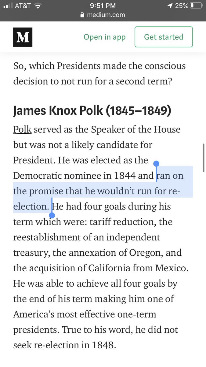 Then in December—nearly 2mo before the first votes were cast—his people signal that his would be a caretaker Presidency, something without precedent since Polk. https://thehill.com/homenews/campaign/474027-biden-indicates-he-will-only-serve-one-term-as-president-report https://medium.com/useless-knowledge-daily/which-us-presidents-chose-not-to-run-for-a-second-term-eba9cb2660cb