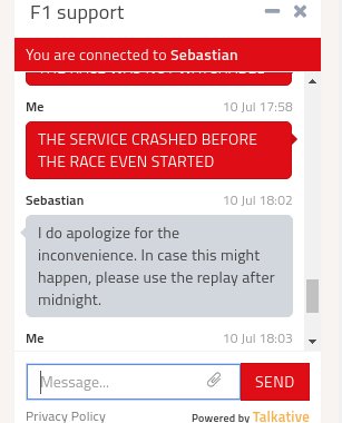 galet_matteo's tweet photo. Seriously @F1 ?? Is this a real answer after I asked a refund as #F1tv  was not working during the season-opening race at the #AustrianGP ??
Oh my...

@wtf1official @corp_liberty #Formula1 #F1TVPro https://t.co/qnNSflCNy5