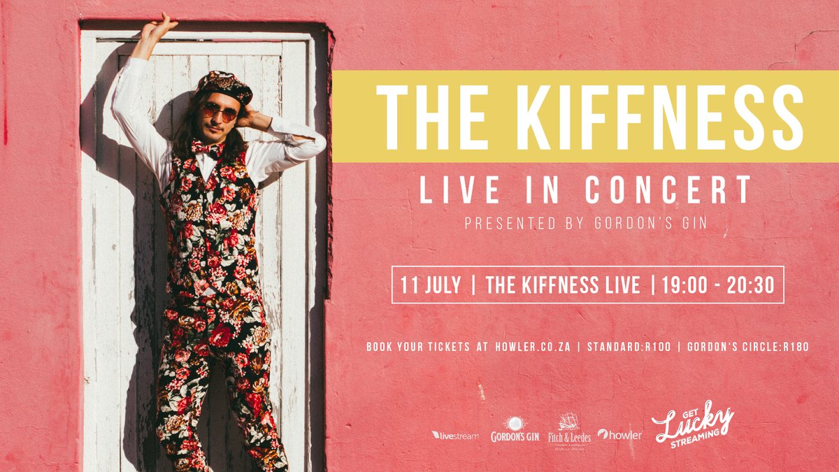 SAT 11 JUL 19:00 - 20:30 | Online | <a href="/TheKiffness/">The Kiffness</a> live from Goodluck HQ ft David Scott, Raiven Hansmann and guest vocalist <a href="/Mathewgoldmusic/">Mr Gold</a>.

Tickets | R100 general | R180 Gordon's Circle VIP (access to the Zoom Room)
bit.ly/3fgP3Wp