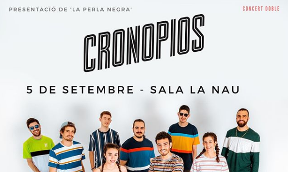 #AvuiSona @cronopios_band que actuarà el dissabte 5 de setembre a la @lanaubcn. La banda farà un doble concert, les 19h i a les 23h.