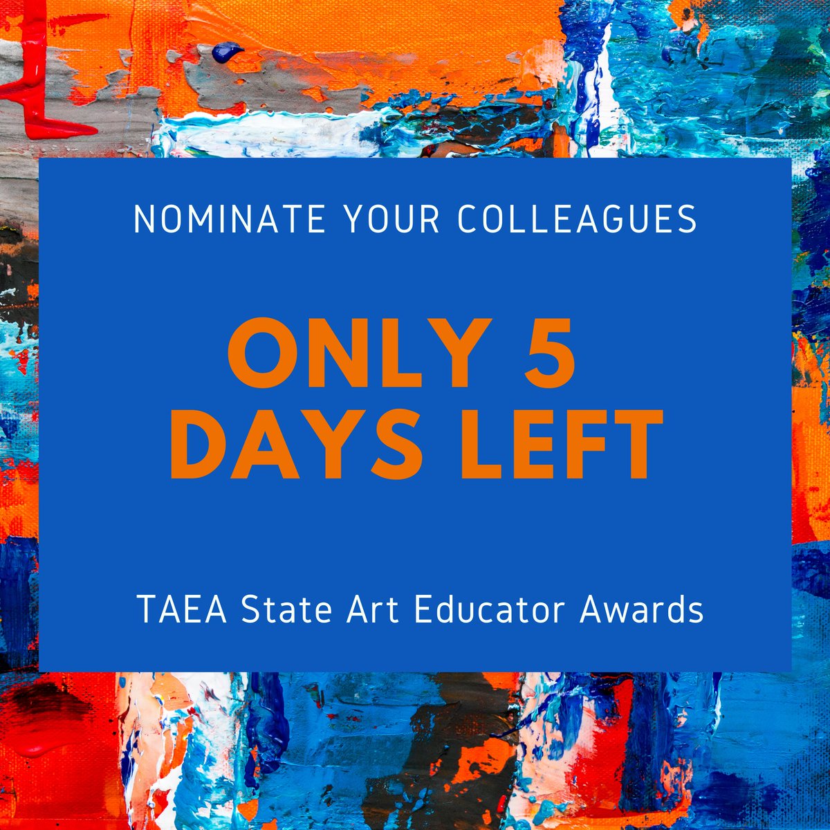 Only 5 days left to nominate for the TAEA State Awards.

Please submit your nomination by July 15th. 

docs.google.com/forms/d/e/1FAI…