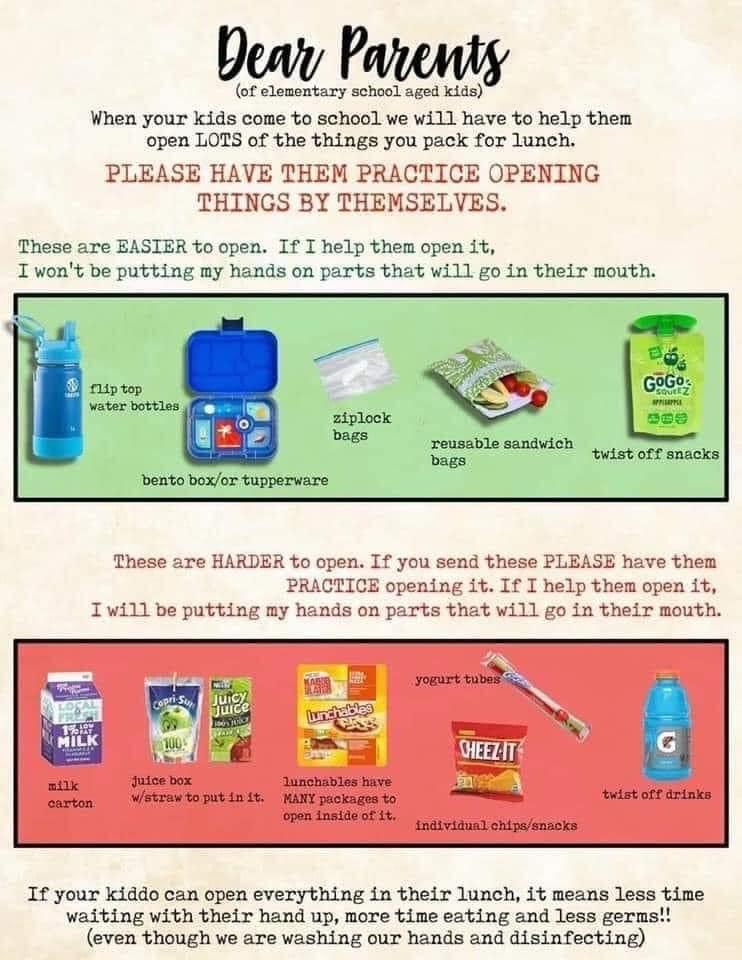 This is good advice for parents/guardians of elementary school students!