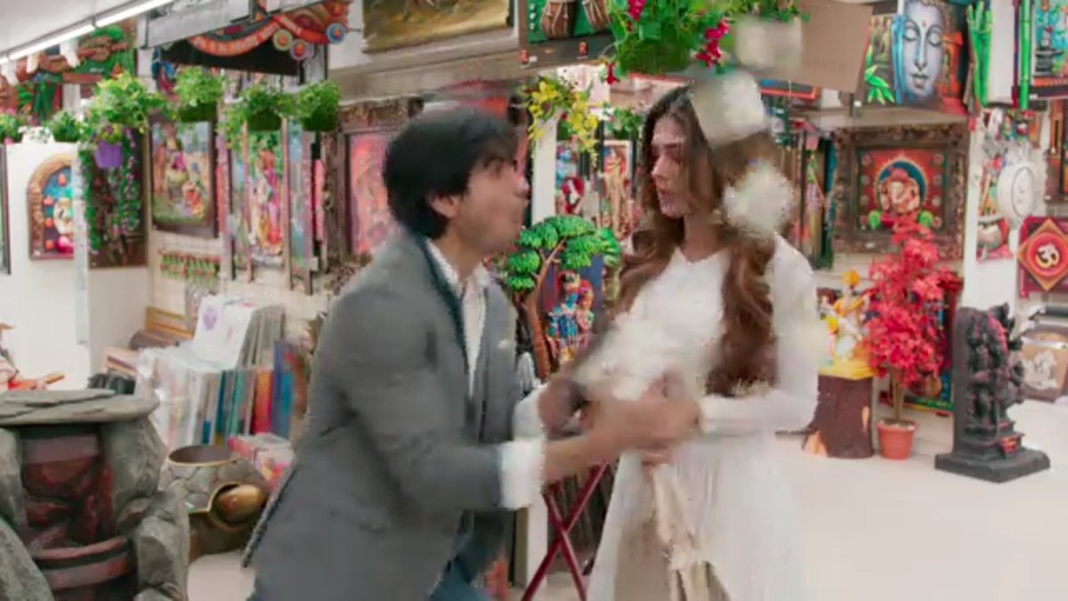 this scene escalated quickly!!! he udaod some paisa, "paying" her for that gift and ran away snatching it?! i-   #Bepannaah