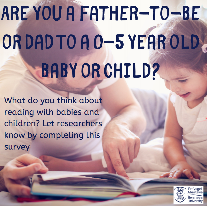 Are you the father/ father-figure of a baby/ child aged up to 5 - or an expectant dad? Researchers from Swansea University want YOU for a study about reading with babies and young children. Here's the survey: tinyurl.com/CZDreadingques…