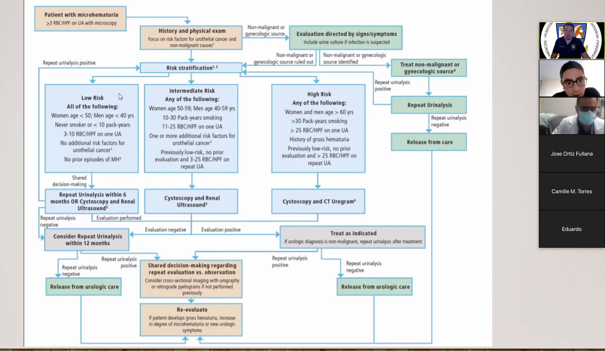 FrancoisSoto's tweet photo. Starting off the new @UPRUrology academic year with the recently released @AmerUrological microhematuria guidelines. New: addition of risk stratification and a more judicious use of CT scans. #UroSoMe #UroRes @SES_AUA https://t.co/bmelmWK6cB