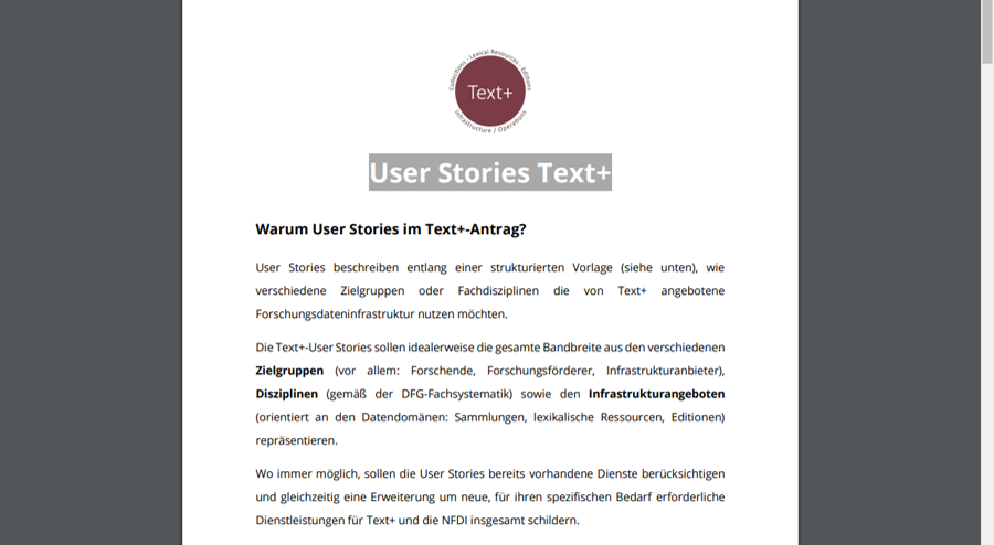 NanetteRissler's tweet photo. sneak preview: #nfdi Text+ startet in zweite Antragsrunde und ruft auf User Stories einzureichen https://t.co/MzIFz8Qbmr und zwar hier: https://t.co/xIBrt4YHzk https://t.co/krtvp0rqM2