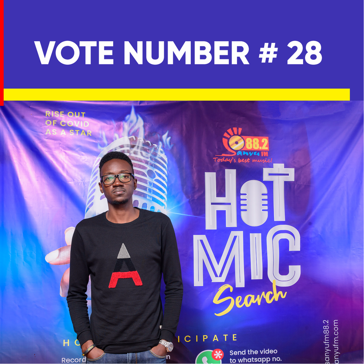882SanyuFM's tweet photo. VOTE No. 28 by a Retweet, Comment &amp; like #SanyuFMHotMic⭐ https://t.co/bwdHoQNI3o