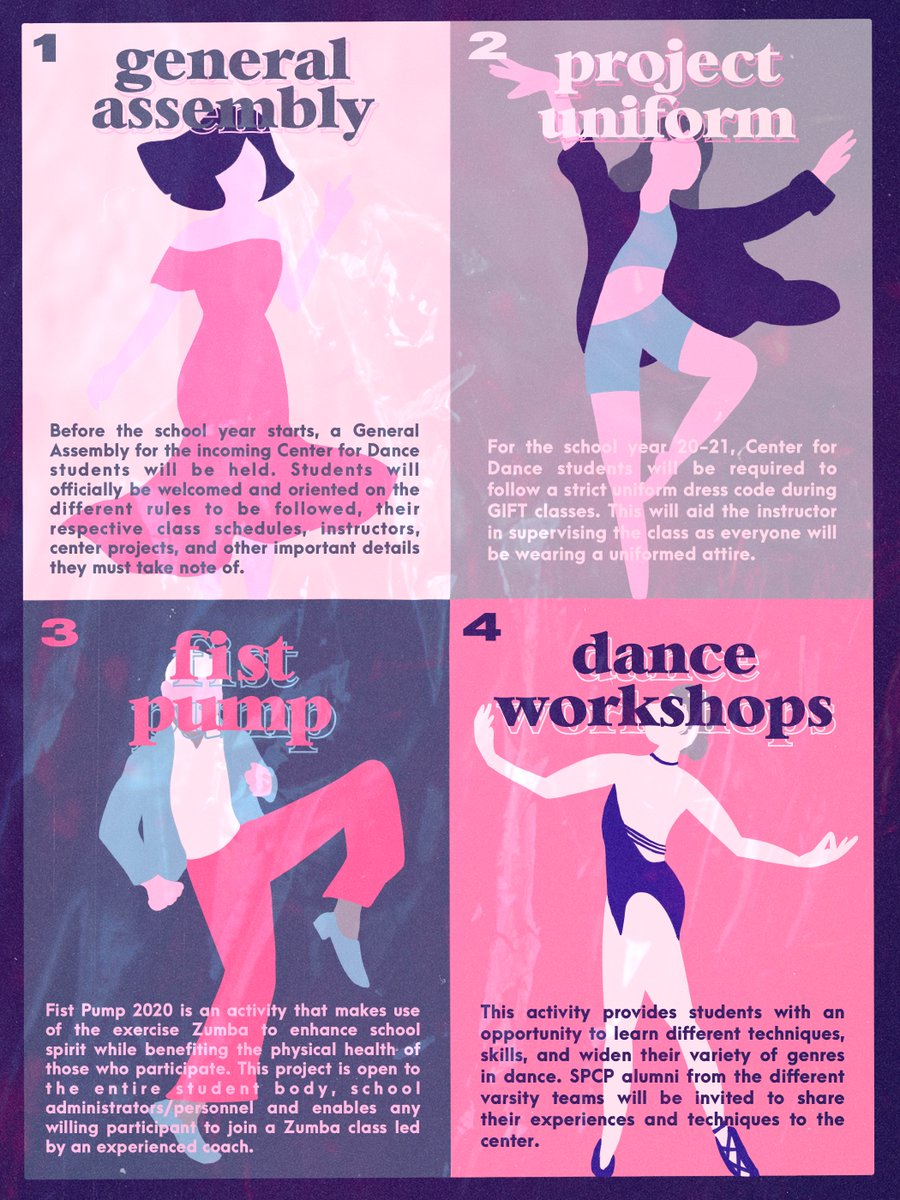 SPCPDance's tweet photo. Want to know what’s in store for you this year? Here is a sneak peek of the projects that we’ve prepared for you. 💖 #2020Ready #ProudlyGIFT #GIFTCore2021 https://t.co/7k3RPsN02e