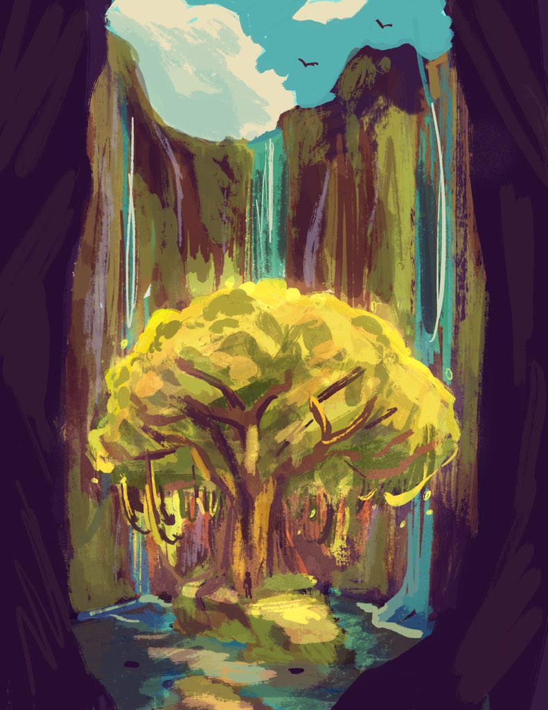 ooh i don't think I've ever shared this but here's the process for my balete tree piece for #sinauna (pre-revision) ?? 