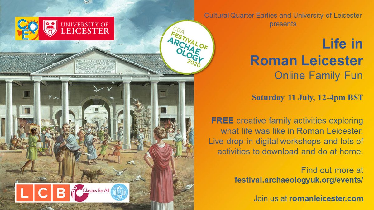 ancientstarch's tweet photo. A fantastic weekend event created by an energetic collaboration of School staff, Leicester Creative Business Depot, Classics for All, Leicestershire Archaeological &amp; Historical Society &amp; Friends of the Jewry Wall Museum. Website goes live 11:30 am tomorrow morning. https://t.co/4acopCn5a9