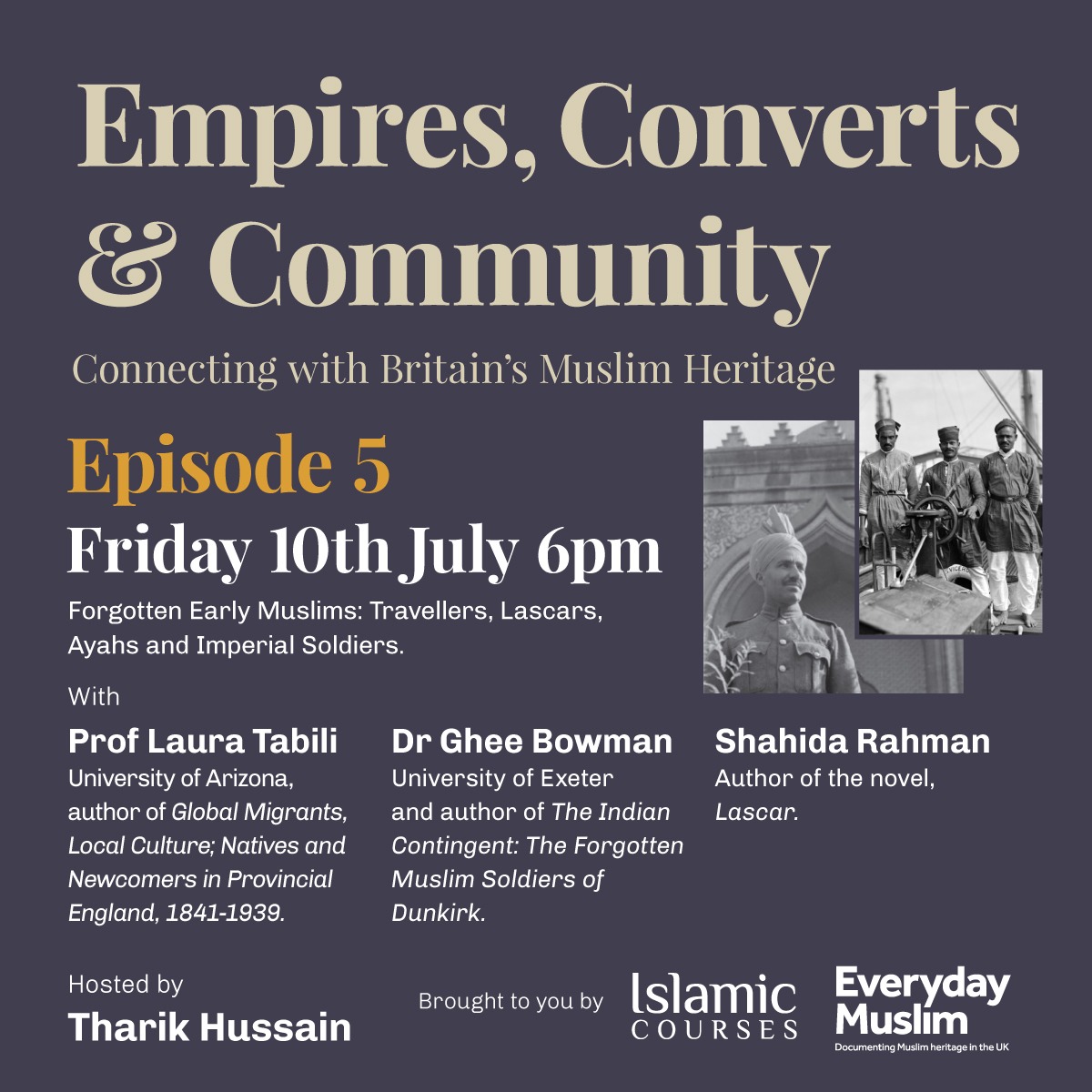 _TharikHussain's tweet photo. In today's #DecolonisetheCurriculum at 6pm BST we'll be talking forgotten Muslim imperial soldiers, Lascars and Ayahs with @GheeBowman amongst others. DM me for the zoom link to join #britishmuslimheritage #sharedheritage #islaminbritain #ourheritage #localheritage https://t.co/OYHrXlHGu8