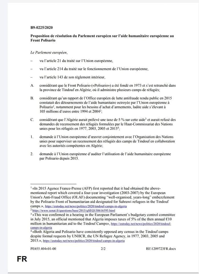 bachirsh6's tweet photo. Le @Europal_fr dénonce la poursuite du détournement de l’aide humanitaire européenne par le #Polisario et l’#Algérie et réclamant une enquête sur cette fraude.

https://t.co/mYAFF5AR3P https://t.co/rCkWQT0ip1