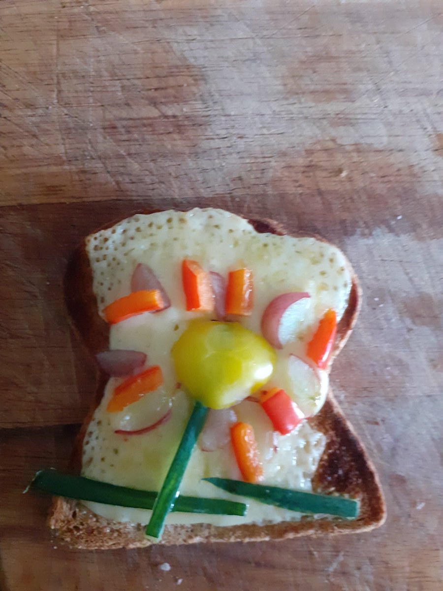 Charlie's Food and nutrition homework was to create foccacia bread and turn it into a piece of art. We had to improvise as we have no yeast but our cheese on toast lunch was very tasty. @EppingStJohns @EEwome