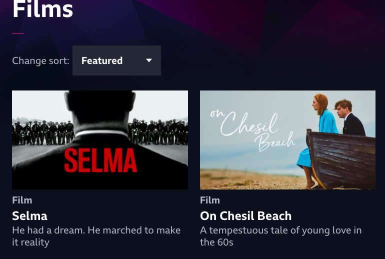 Of course, this urgent need to make movie titles more appealing to the viewing public is not applied to fiction films, or else iPlayer would also be offering MARCHING WITH MARTIN and WHEN HONEYMOONS GO WRONG