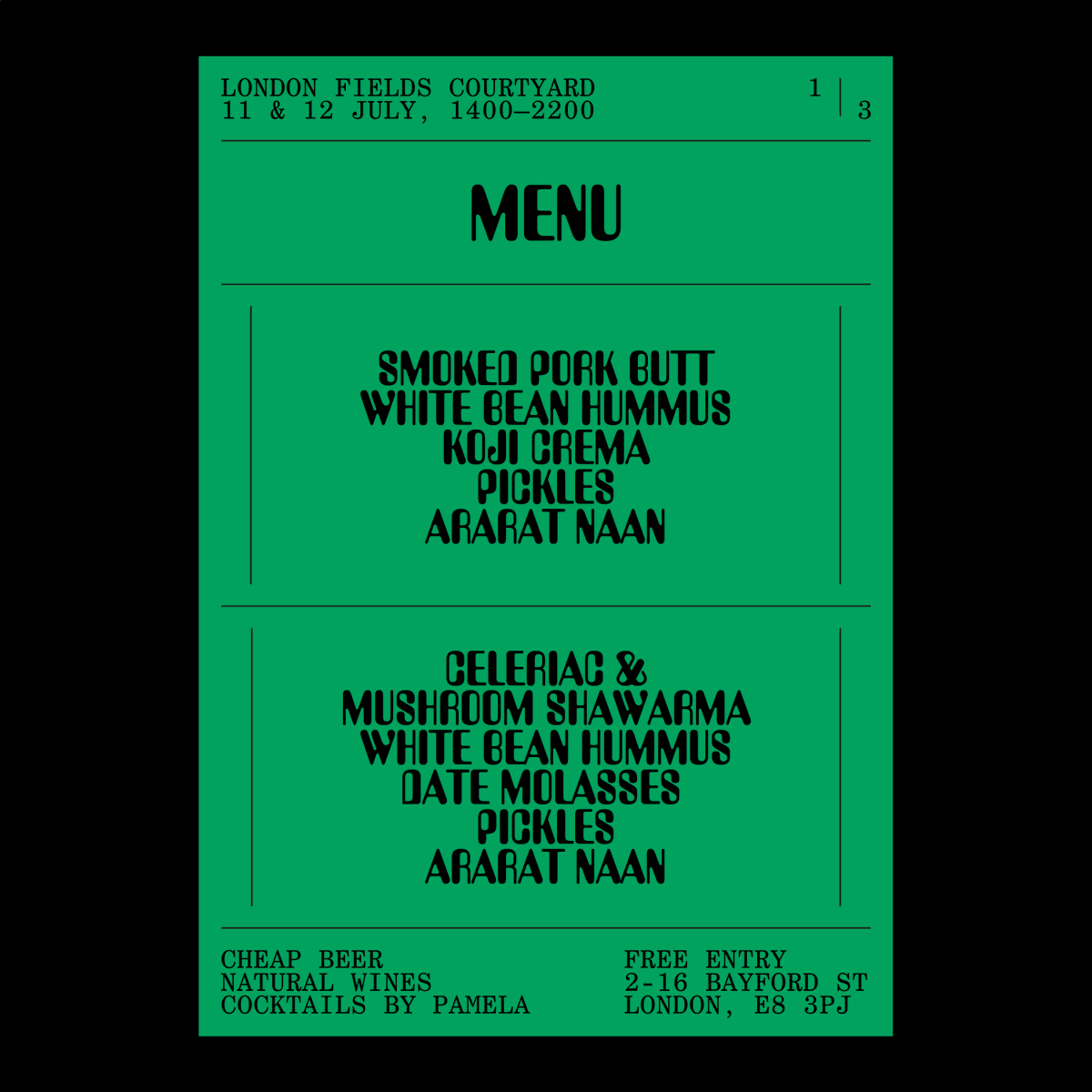 LONDON FIELDS!⁣⁣
⁣⁣
We’re serving up cocktails at a new socially distanced outside space all this weekend! ⁣⁣
⁣⁣
BBQ by Andrew Clarke and Daniel Watkins ✔️⁣⁣
⁣⁣
Natural wines ✔️⁣⁣
⁣⁣
Pammy cocktails ✔️✔️✔️⁣
⁣
Come see us.