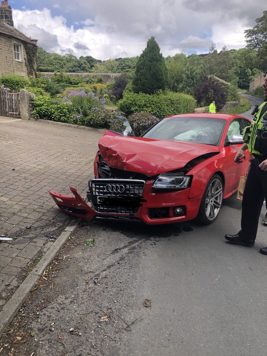 Came across an RTC on the outskirts of Pateley Bridge while on the course. Driver had a medical episode at the wheel. As first emergency services on scene we assisted with first aid of the driver and passenger. Both are receiving treatment for minor injuries. <a href="/NYorksPolice/">North Yorkshire Police</a>