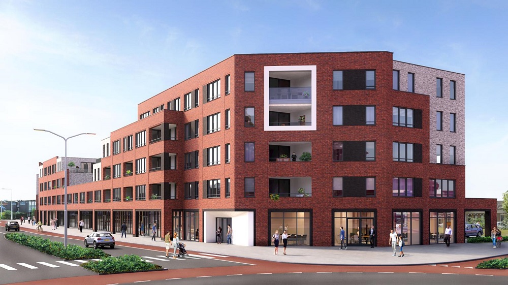 Bouw gestart: 75 appartementen en 8 commerciële ruimtes aan de Piet Heinstraat in #Goes. <a href="/rijkbouw/">Bouwbedrijf Rijk</a> <a href="/buroSALT/">buroSALT</a>