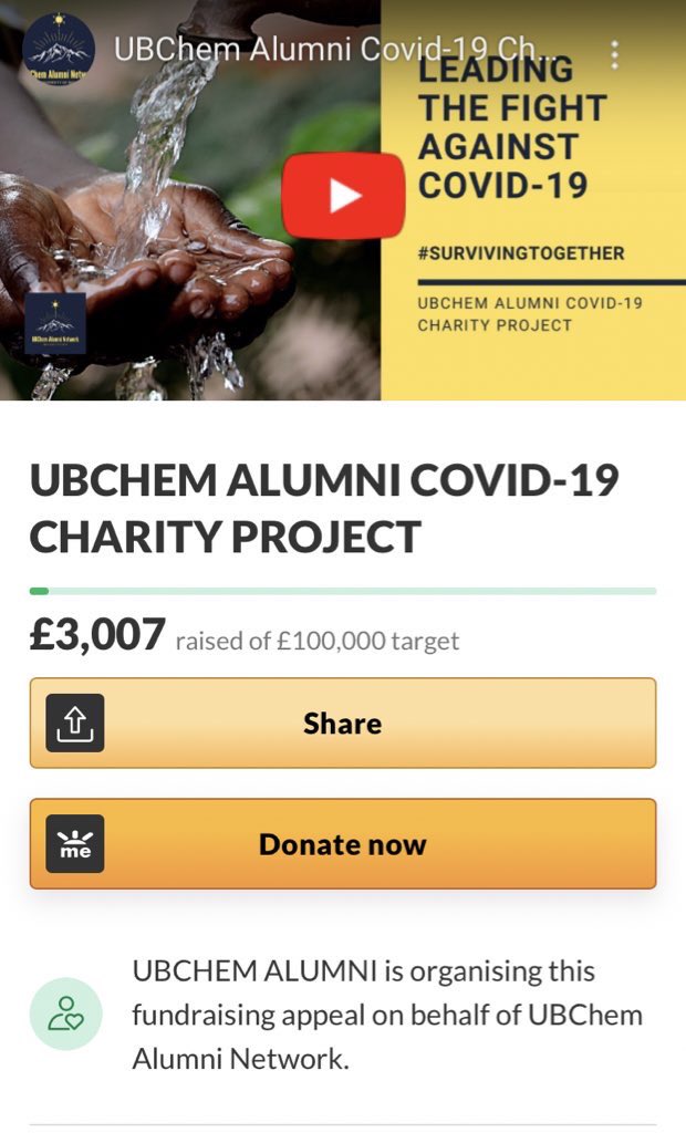 UBChemAlumni's tweet photo. Update‼️- 10.07.2020

Thrilled to announce we have surpassed our Phase-2 target for the month of July; with our online donations now totalling an astounding £3,007 - a tremendous leap from £0 when we launched just under a month ago on 12.06.2020 https://t.co/Al6lYSrhbG