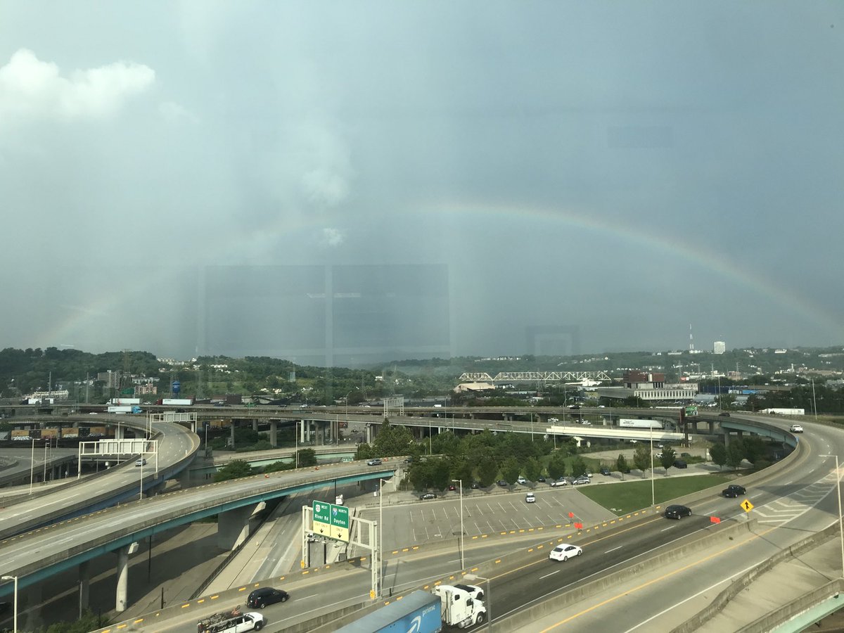 Happening now. End to end rainbow over Cincinnati’s westside. #westsideisthebestside