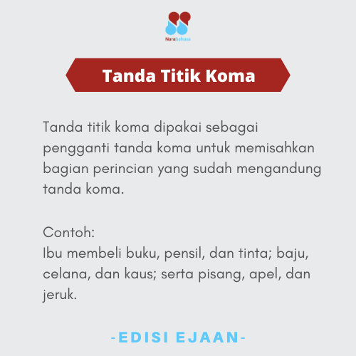 Tanda titik koma bisa dijadikan pengganti tanda baca lain. Namun, ia tetap tidak bisa menggantikanmu.
