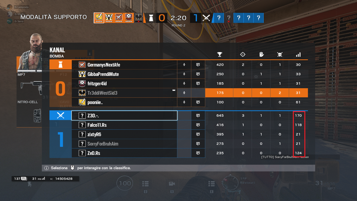 iLtr3diT4's tweet photo. @UbisoftItalia @Rainbowsixita Nell'ultimo comunicato avete scritto che il ping in game per non essere cacciati doveva essere non superiore ai 110ms. Vi sembra normale? La finite di prenderci per il culo? Sono anni che va avanti cosรฌ!
#SaveSiege #fixsiege #ubisoftita https://t.co/7fqxkknlFq
