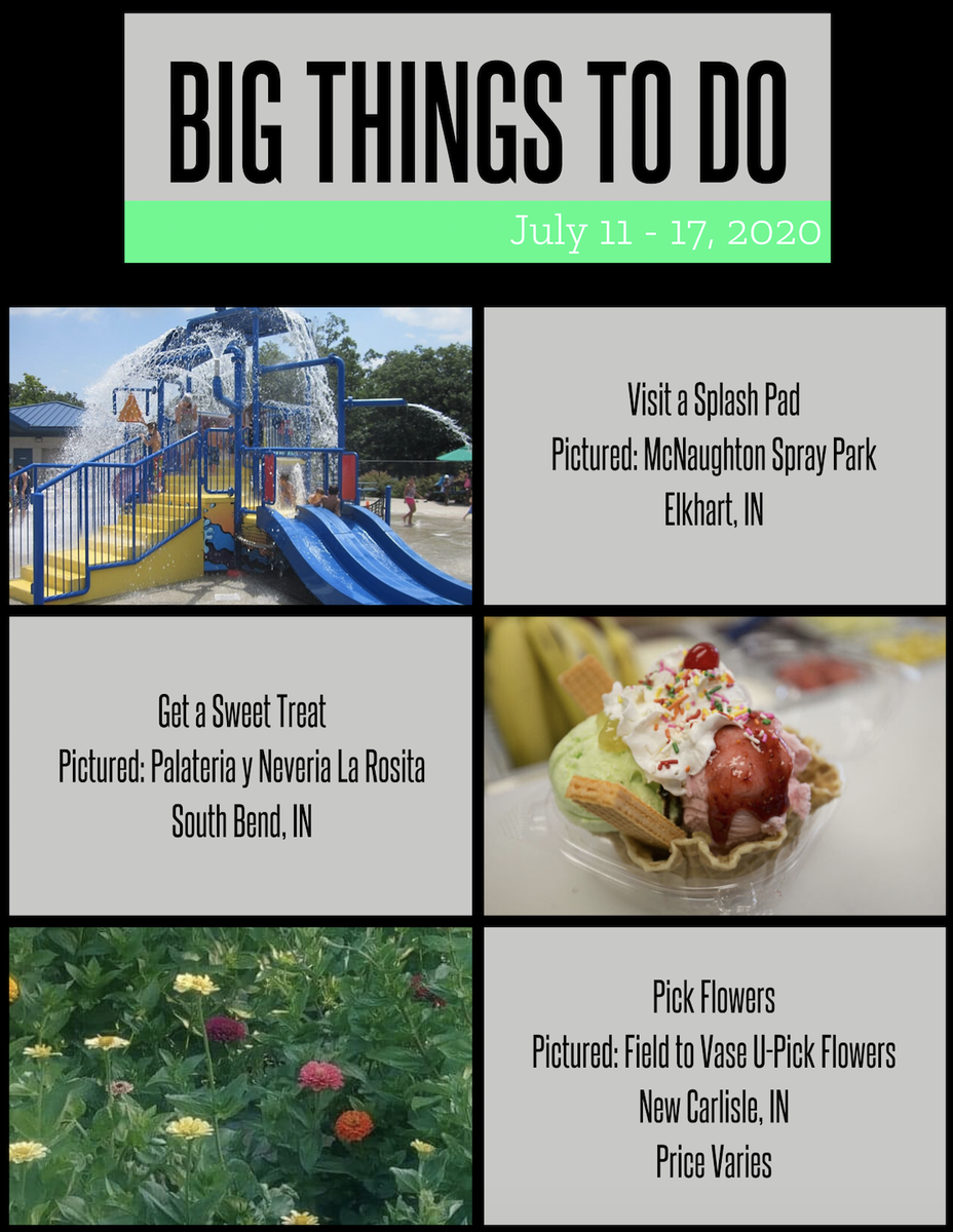 It’s going to be another HOT weekend here in Michiana! 

Here are some fun ways to cool off and have fun with your Little!
