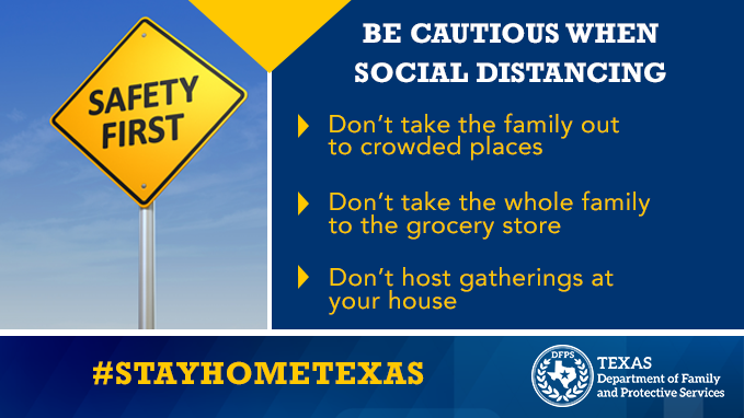 TexasDFPS's tweet photo. It is still important to practice safe social distancing! Protect your family and others from #covid19 , stay home as much as possible. #StayHomeTexas 

Visit our #COVID19 resource page here: https://t.co/TcKjLYMbN6 https://t.co/fi47LpJGS3