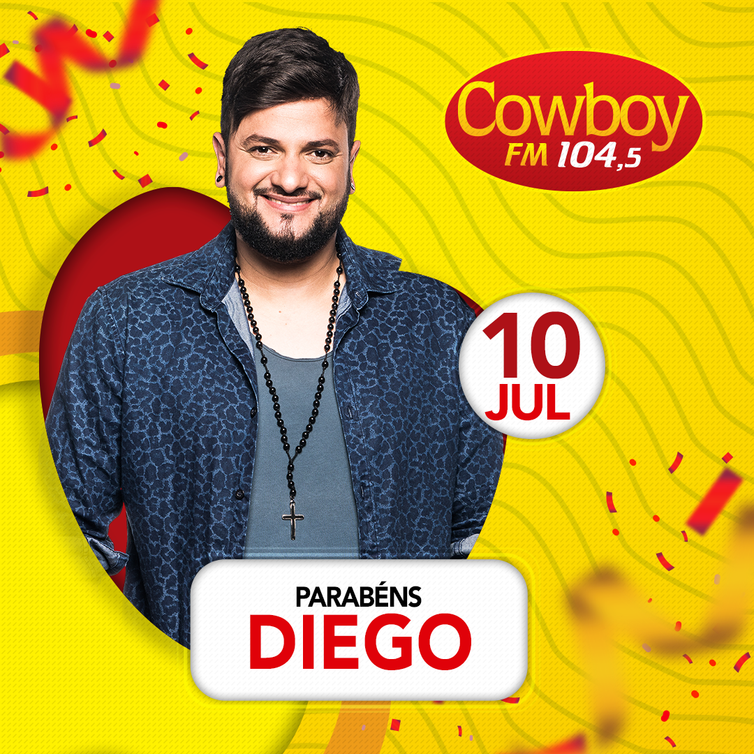 CowboyFM1's tweet photo. Parabéns, @diegodvh. Muitas felicidades, paz, saúde e amor! 🙏🎉🎂🥳
.
#CowboyFM #PrimeiroLugarEmTodoLugar #Aniversario #Parabens https://t.co/XISyFjB0qZ