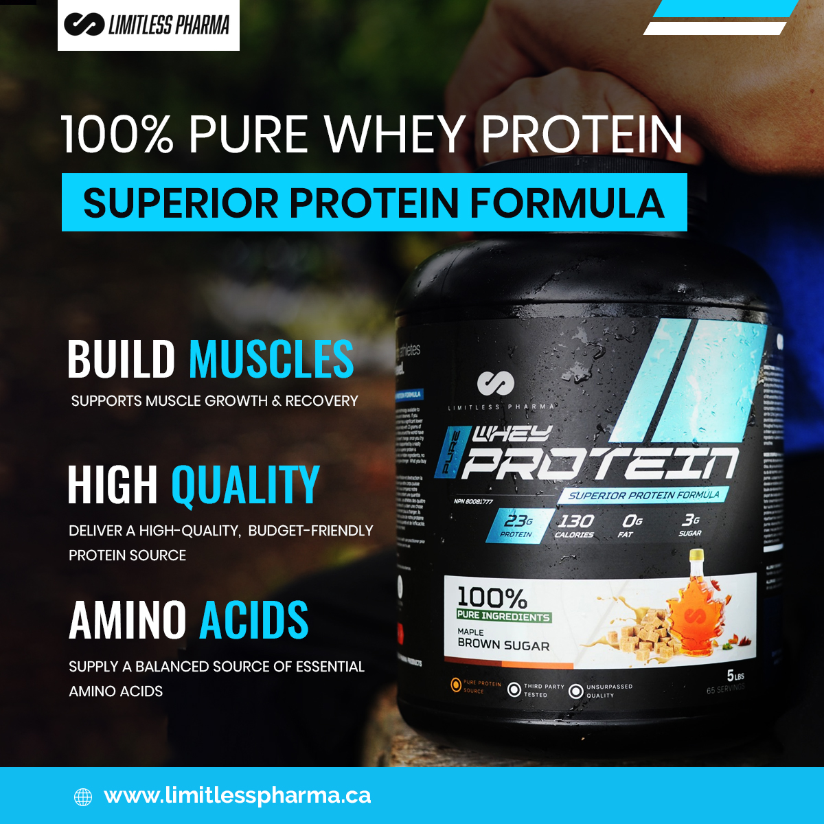 LimitlessPharma's tweet photo. 100% PURE WHEY PROTEIN
SUPERIOR PROTEIN FORMULA

- Supports Muscle Growth &amp; Recovery
- Deliver a high-quality, budget-friendly protein source
- Supply a balanced source of essential amino acids

https://t.co/IVVR1VKezj
#WheyProtein #AdvanceWhey #LimitlessPharma #PureWhey https://t.co/BfCKZRgGKs