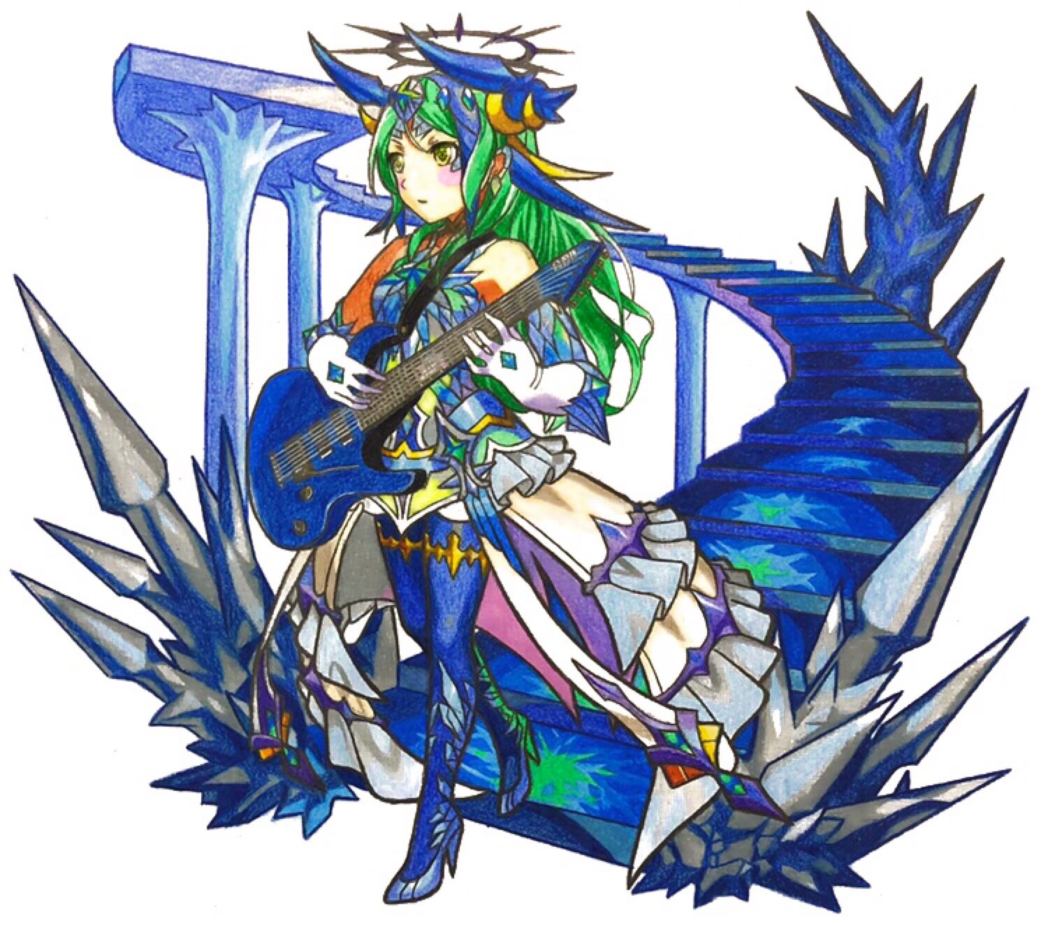 Jm Rsa アニメ モンスト イラスト 色鉛筆 Bang Dream 氷川紗夜 モンスト ミスリル 超絶 銀氷凍てつく秩序の邪鉱 バンドリ モンスト T Co 1ic4g44vxu Twitter