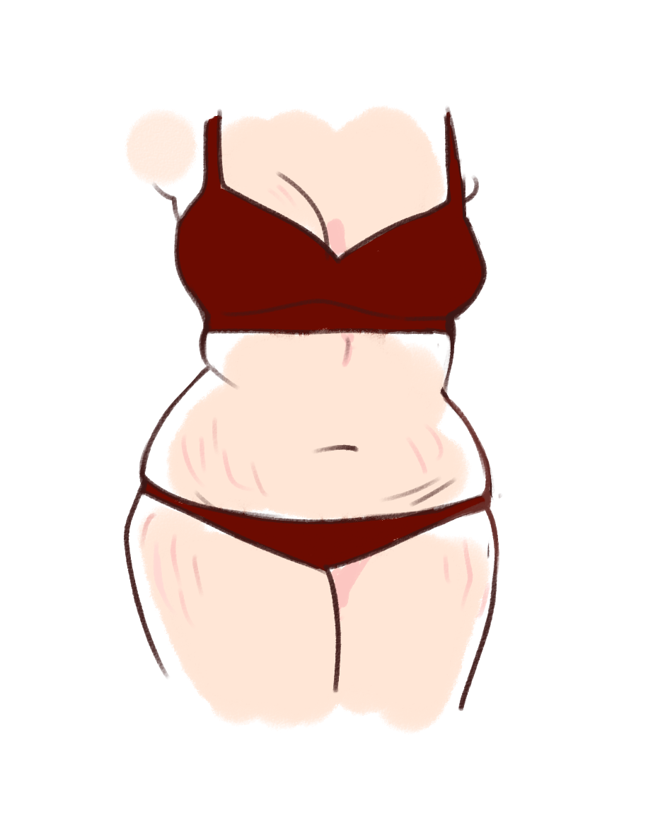Highkey it makes me very uncomfortable when people praise me for drawing fat/plus size/thicc bodies when the specific body in question looks something like this