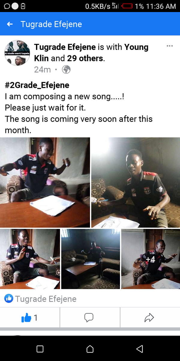 2gradeE's tweet photo. I am writing a new song.
Just take a look at the picture.
#2Grade_Efejene https://t.co/gIMnCJCleT