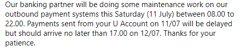 ⚠️SCHEDULED MAINTENANCE TOMORROW⚠️