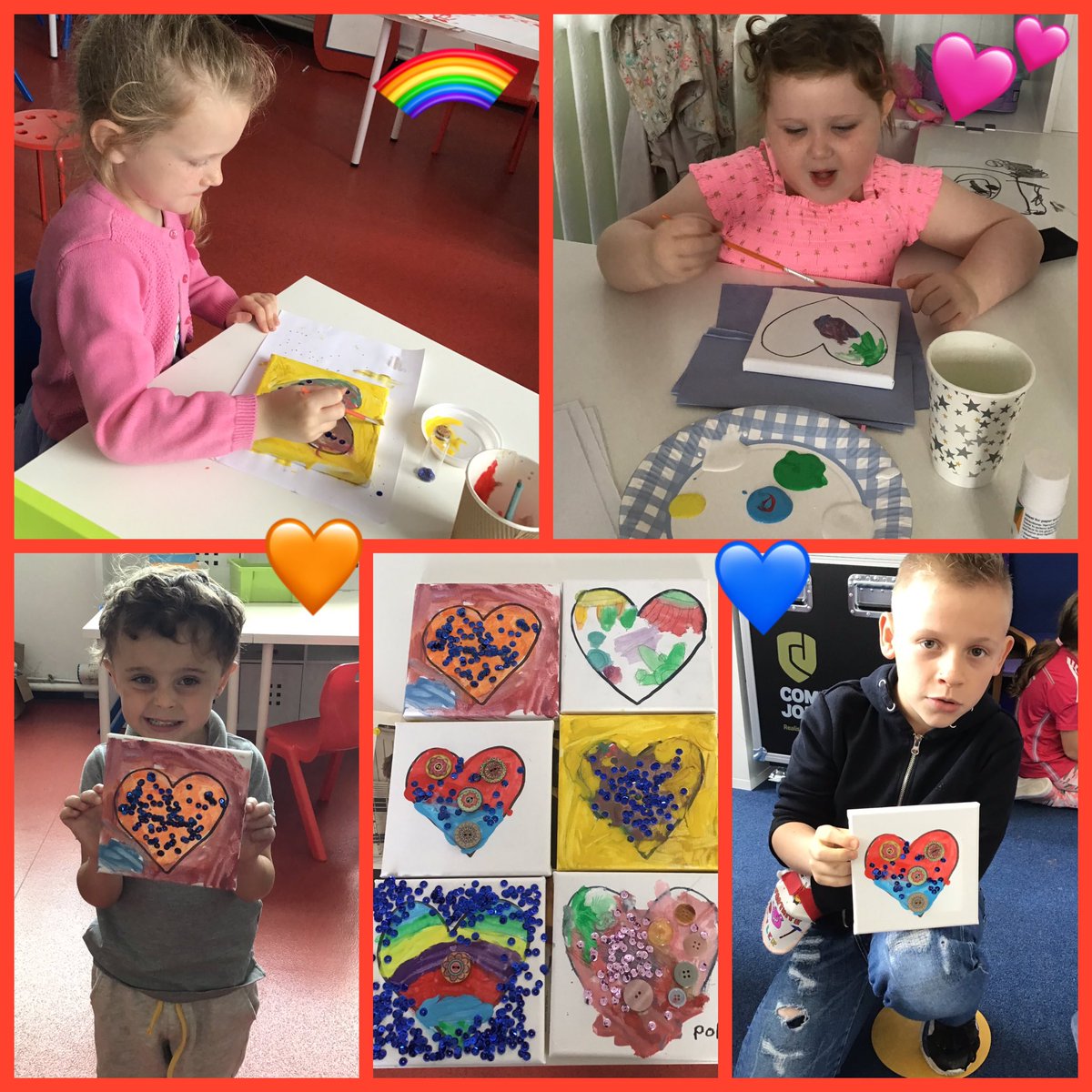 Thank you @BealeLB for the lovely canvases 🎨 Rainbow Bubble have enjoyed making these masterpieces today 😀🧑🏼‍🎨👨🏼‍🎨@Phip_Primary