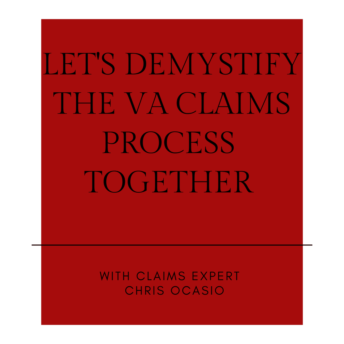 Next week, we will be hosting VA Disability Claims Expert, Chris Ocasio to demystify the VA claims process. What questions do you have for him? What topics do you want to be covered? Comment below or DM us!
