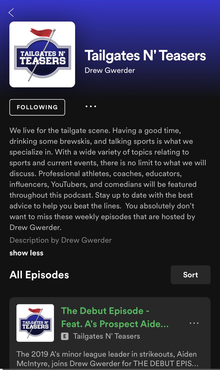 drew_gwerder4's tweet photo. My new podcast dropped yesterday on Spotify!  I would appreciate it if y’all would click the link below and follow on Spotify!  Thank you 🙏🏻 (Apple Podcasts coming soon)

Episode 1 is with 2019 @Athletics minor league leader in strikeouts @A_McIntyre50 

https://t.co/eQ8U6XDgr1 https://t.co/80fYfxEgHw