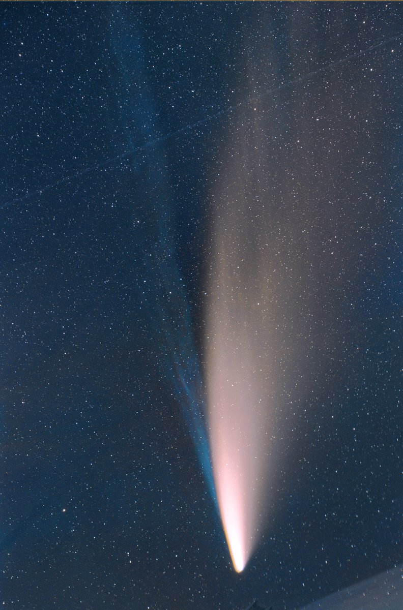 Komet123Jager's tweet image. C/2020 F3 (NEOWISE) 2020 july 10 UT 1.15, RGB each 3x80sec Leica-Tele f-280/4.3 QHY600 Michael Jäger
