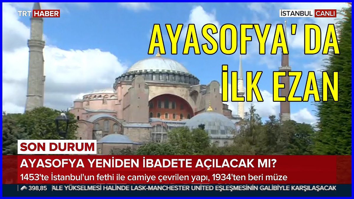 Gözyaşlarını sen sil Ayasofya, ağlama sırası bizimdir...