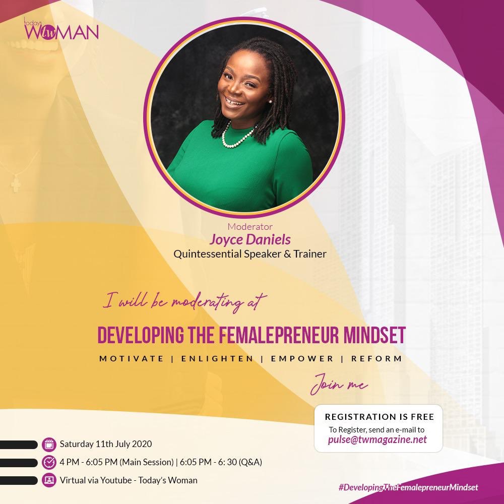 every_speaker's tweet photo. Tomorrow, Quintessential @iamjoycedaniels will be moderating the DEVELOPING THE FEMALEPRENEUR MINDSET.

The event is FREE, but you have to register.

Register at: pulse@twmagazine.net https://t.co/mRMpXnMHl7