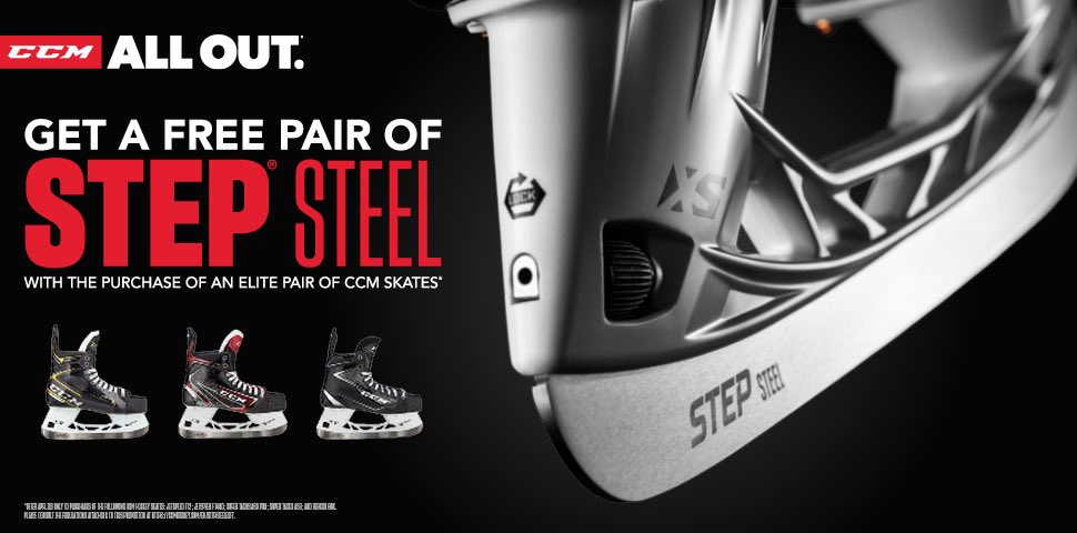 FREE STEP STEEL! The perfect skate and most ultimate connection between you and the ice is waiting for you.

<a href="/HockeySourceSEC/">Hockey Source SEC</a> 

See details  ccmhockey.com/en/stepsteelgi…