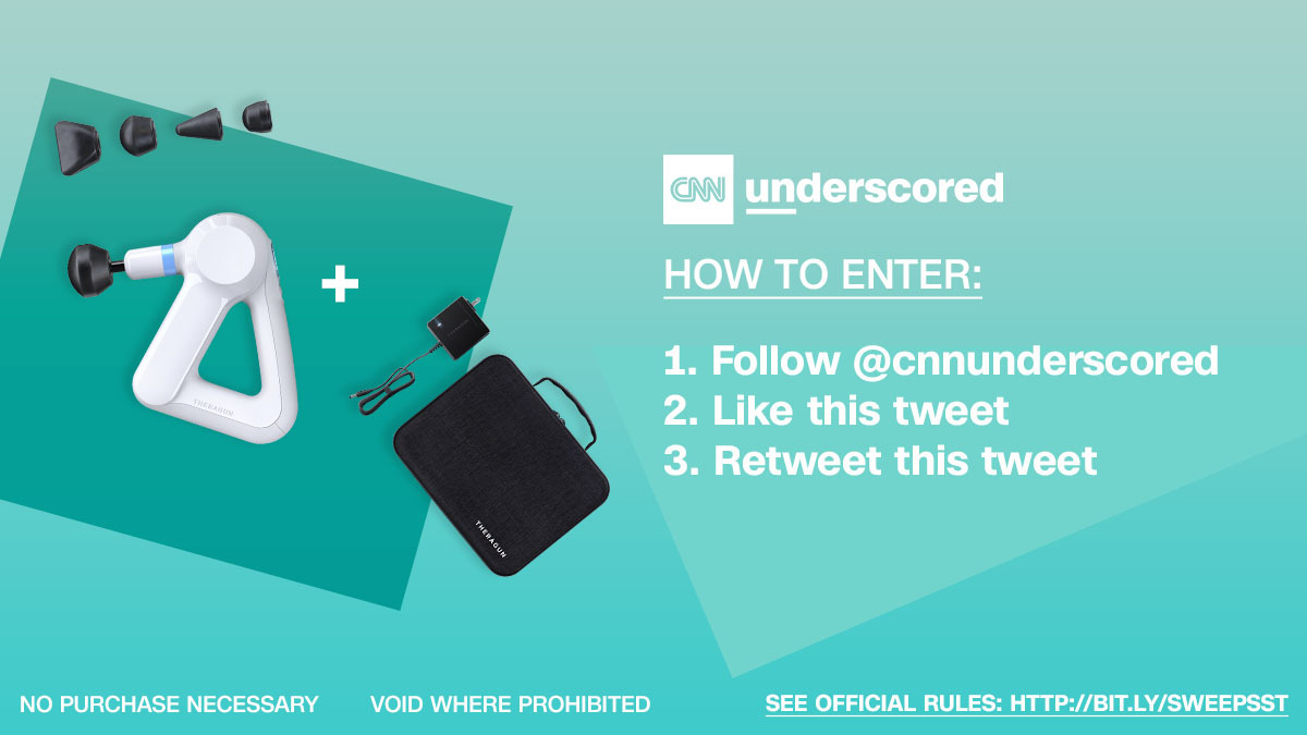 Announcing our next #UnderscoredFavesGiveaway! Retweet this tweet &amp; follow @cnnunderscored for a chance to win a <a href="/therabody/">Therabody</a> Elite massage gun and Elite wireless charging stand! Official rules: bit.ly/sweepsst