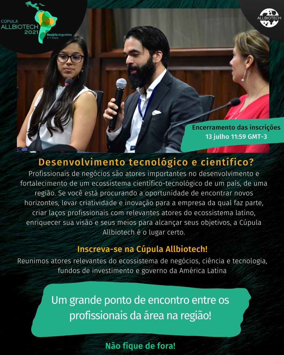 Você está procurando a oportunidade de encontrar novas oportunidades e inovação para a empresa da qual faz parte?

Inscreva-se para participar da Cúpula #ALLBIOTECH

As inscrições são encerradas em 13 de julho às 11:59 GMT-3
📍 Ligações e bases em allbiotech.org