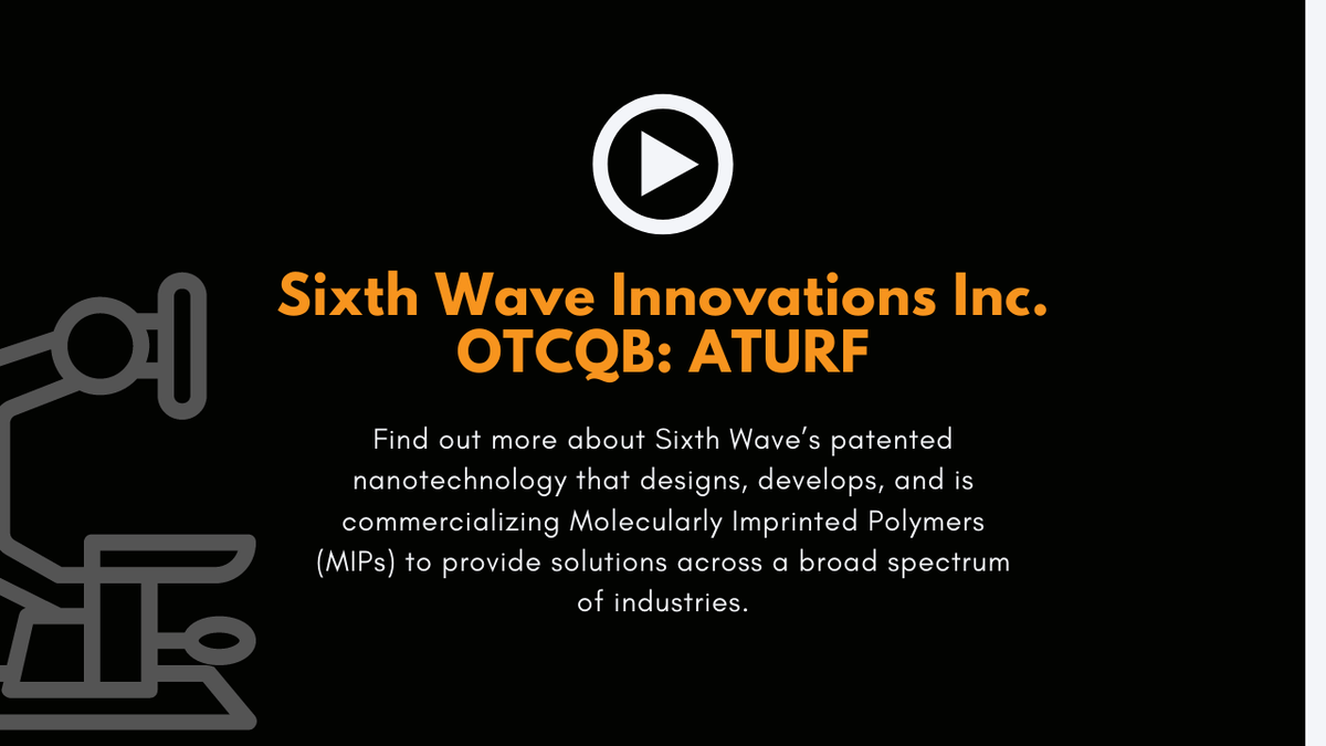 LifeSciForum's tweet photo. #OTCQB traded @SixthWaveNano (OTCQB: $ATURF; CSE: $SIXW; FSE: $AHUH) CEO Dr. Jonathan Gluckman joined our recent #conference

Watch the replay to learn more about the #nanotechnology company https://t.co/XzaC4SRZsZ

Follow @RIConferences for new conferences

@IntradoDigital https://t.co/EkQJB4IvZZ