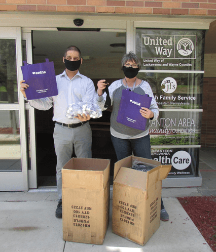 DunmoreBorough's tweet photo. Scranton Area Community Foundation, in partnership with Aetna Better Health of Pennsylvania, through the NEPA COVID-19 Response Fund, distributed personal protective equipment (PPE) including over 500 disposable face masks!

https://t.co/fnMNqvqI4p https://t.co/AENG8eS60v