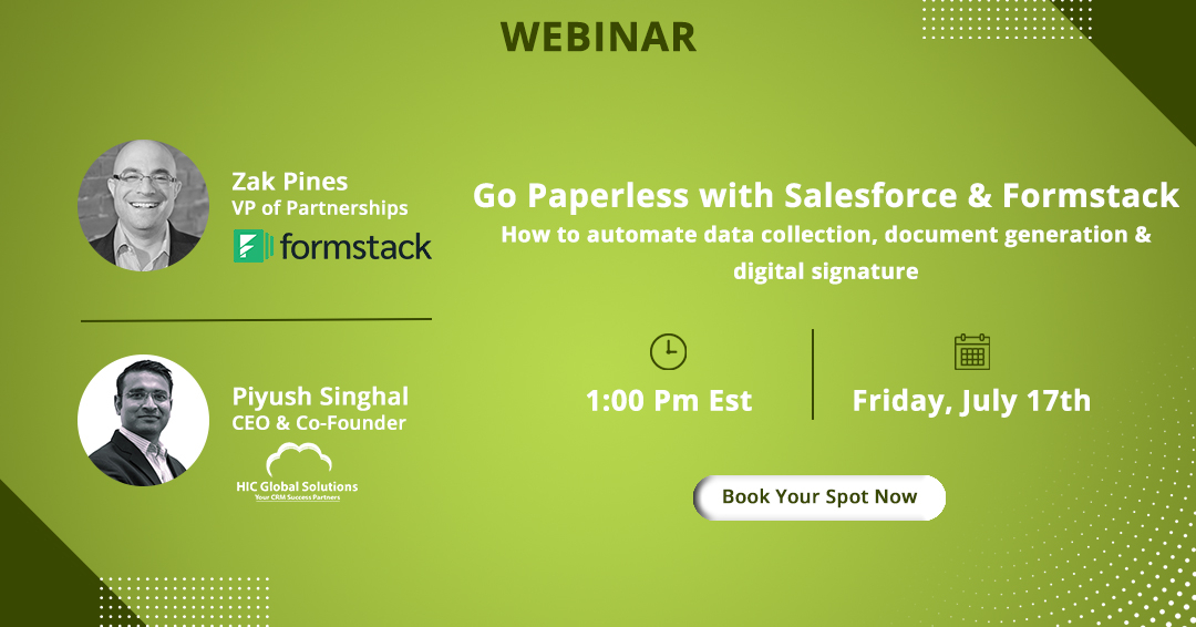 parthpankaj39's tweet photo. "Go Paperless with Salesforce &amp; Formstack. How to automate data collection, document generation &amp; digital signature" Do drop in your email using this form https://t.co/rIvjkD3mgs and you will receive an invite for the webinar. #salesforce #crm #formstack #webinar #goteamhic https://t.co/dJSguaMGRA