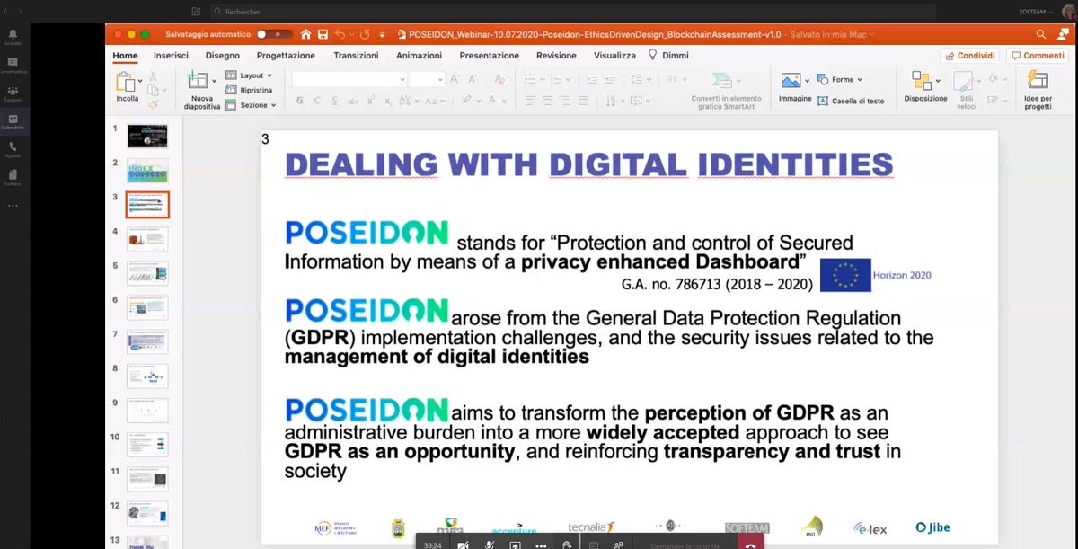 #Ethics Driven #Design & #Blockchain Assessment: @EU_H2020 @PoseIDon_H2020 at '#EU Effort Towards a Full Protection of #PersonalData '  Seminar with @ELex_it, @GiovanniMRiccio 
#dataprotection #privacy #security #infosec #gdpr #dpo #criticalinfrastructures #research #eulaw