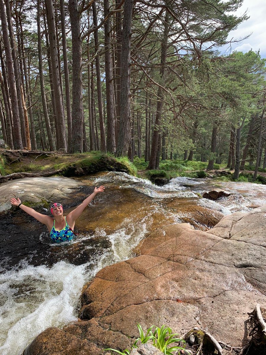 SwimWildUK's tweet photo. So wonderful to show @AnnaDeacon the secret waterfall in the forest.... more like a bubbling jacuzzi this time after the recent rain but still great for a refreshing dunk!  #cairngorms #wildswimming
📷 Anna Deacon https://t.co/8WabL2BNGm