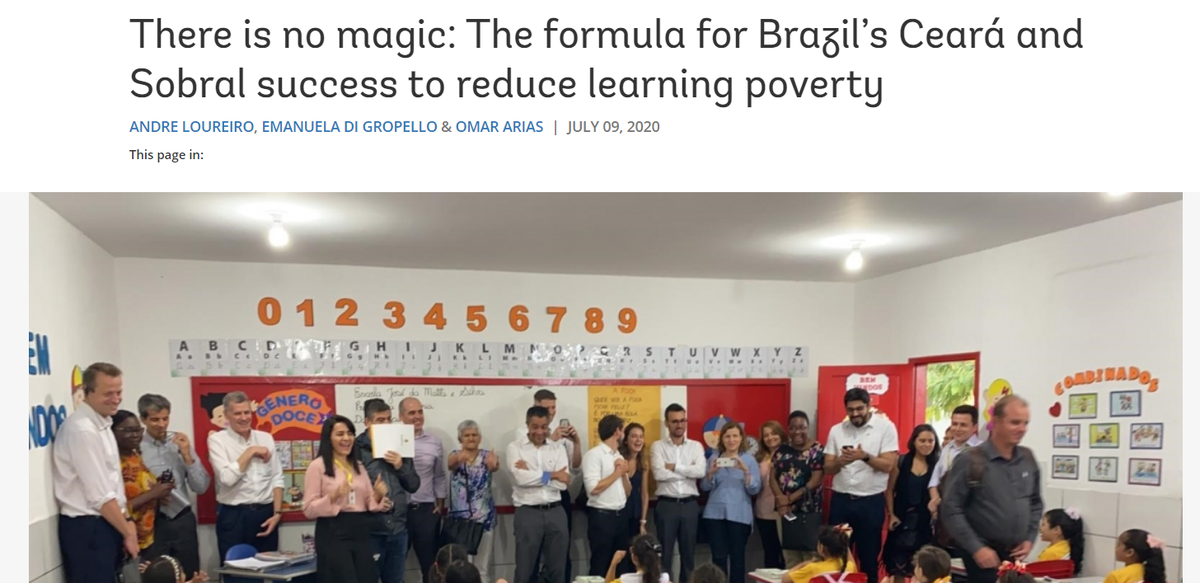 Here's a blog post that explains the experiences of Ceará and Sobral in a more conversational tone: "There is no magic: The formula for Brazil’s Ceará and Sobral success to reduce learning poverty"  https://blogs.worldbank.org/education/there-no-magic-formula-brazils-ceara-and-sobral-success-reduce-learning-poverty?token=53176c4095d917916aa31ea735b5ceaa by  @LoureiroAndre, di Gropello, and  @AriasDiazOmar
